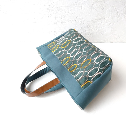 ミナペルホネン グリーンtarteとキャンバス トートバッグ トートバッグ