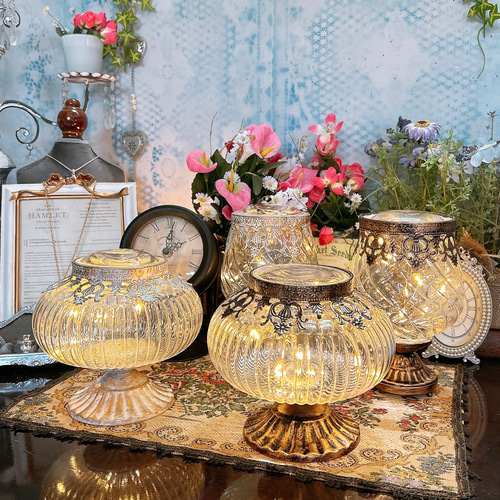 エレガントなスタンドランプ アンティークなLEDランプ （ブラック