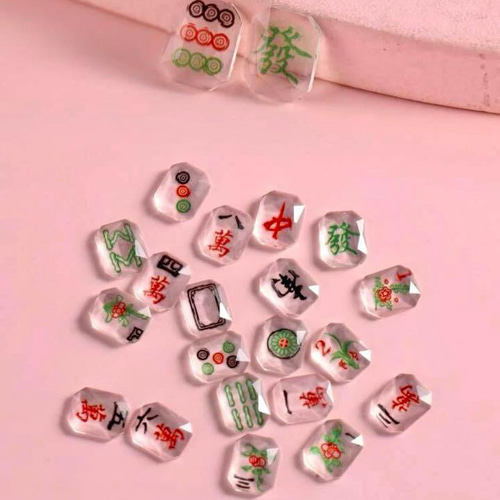 P194《6個》ネイルパーツ 麻雀牌 個性派 ポップ pop 筒子 萬子 中国