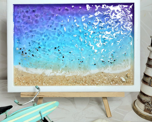 レジンアート 海アート 波紋アート 水面アート レジンアート海 涼しげ