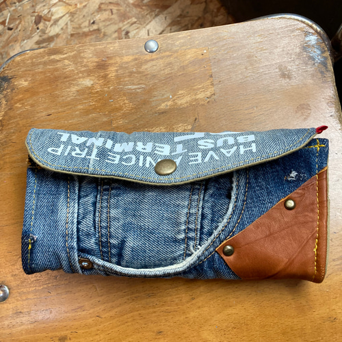 デニム長財布 デニムリメイク ハンドメイド 長財布 M.MARI 通販