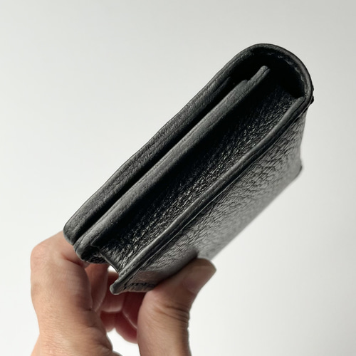 名刺入れ 名入れ可 本革 黒 シボ ブラック レザー カードケース メンズ