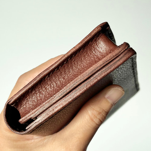 名刺入れ 名入れ可 本革 ブラウン シボ 茶色 レザー カードケース