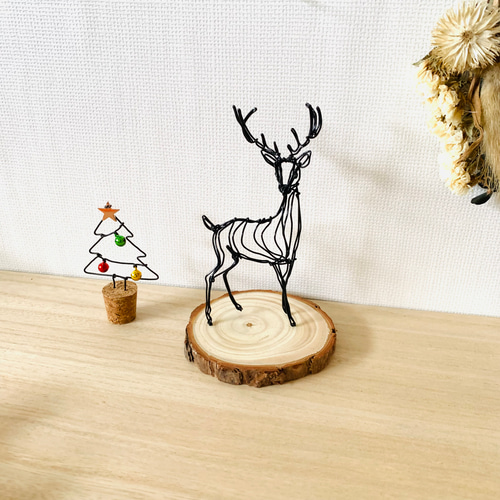 受注制作】【上質なワイヤーアート 鹿】 ワイヤーアート ワイヤー