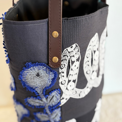 一点物 送料無料 ミナペルホネン バケツ型トートバッグ ハンドメイド