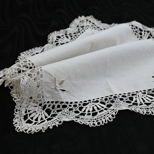 アンティーク カットワーク ボビンレース 生地 アンティークメルスリー