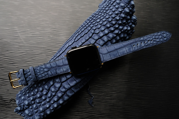 高級革時計ベルトアリゲーターヌバック仕上げ時計ベルトアップル