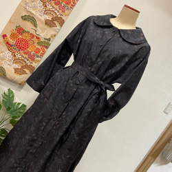 着物リメイク 大島紬着物からシャツカラーコート❣️ 証紙付き 着物 の