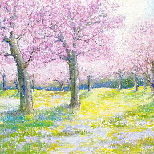 一点物】『 桜ー春風 』桜2025 油絵 F6号キャンバス 油彩 油画