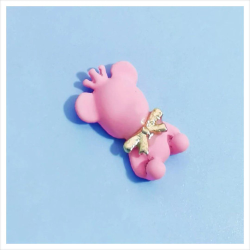 P293《4個》ネイルパーツ ピンク くま 熊 テディベア キャラクター