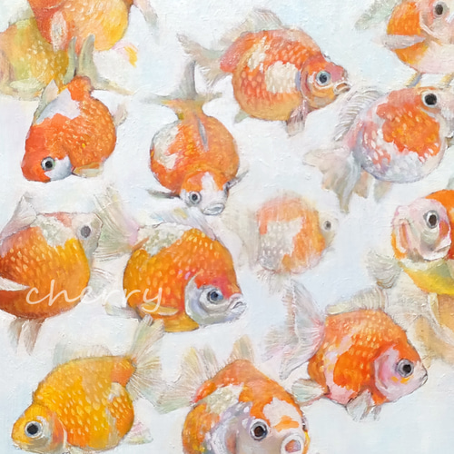 アクアリウム (ピンポンパール) 』油絵 油彩画 原画 アート 絵画 絵画