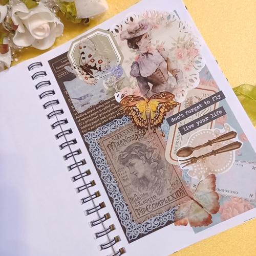 ジャンクジャーナル コラージュ 雑記帳 紙もの ハンドメイド