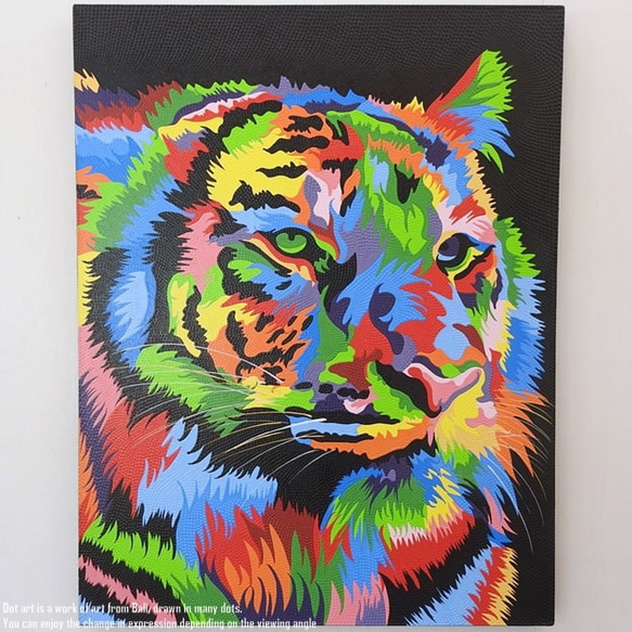 ドットアート 70cm × 90cm 虎 ドットペインティング モダンアート