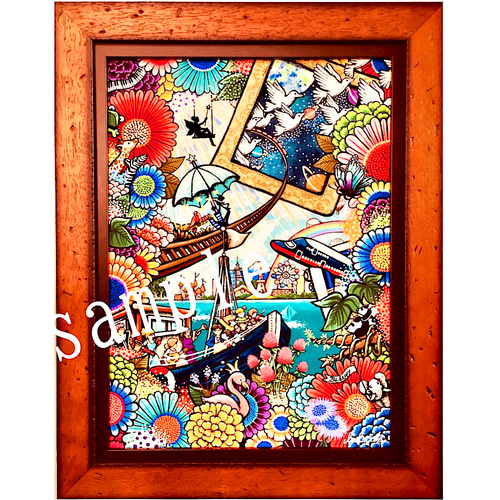 オーダーメイド絵画 世界に一枚 手描き原画 額縁付き 3号から承ります