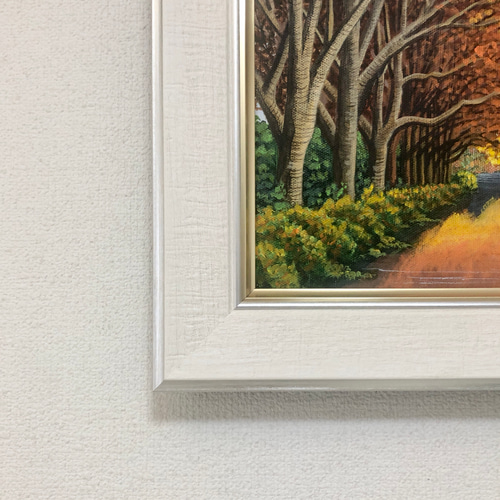 秋の湖畔」アクリル画 額縁付 原画 キャンバス F3サイズ 絵画 Oni 通販