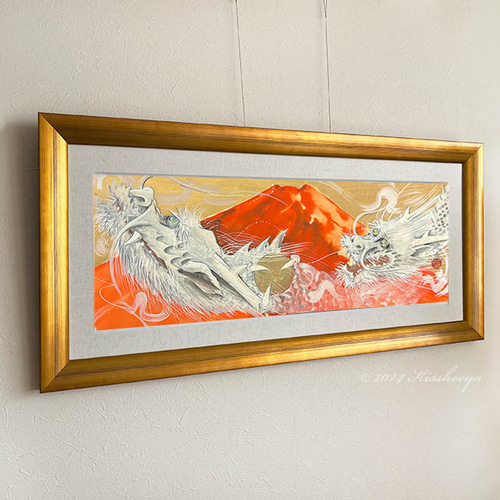 双龍赤富士図」 【開業祝いや風水におススメ】 紀伊川宗圓 手描き原画