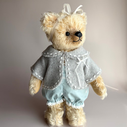 テディベアのお洋服【Mサイズ】 ツイードのジャケット（ブラウン