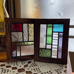 ステンドグラス パネル 大正ロマン 和モダン 格子戸 その他インテリア