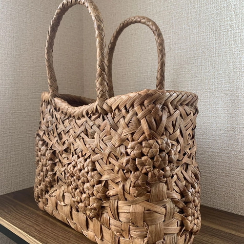 山葡萄 山葡萄籠バッグ 手作り 山葡萄かごバッグ 内布あり 乱れ編み