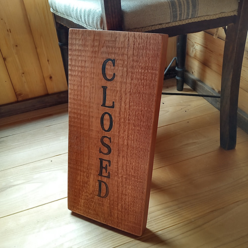 クラシック木製看板 OPEN CLOSED 立て掛け ローシェンナオレンジ