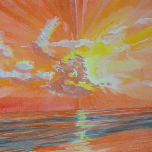 アクリルガッシュの風景画22 絵画 001roadstar 通販 7181946｜Creema