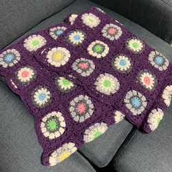 送料無料】大判 モチーフ編み ブランケット スクエア モチーフつなぎ