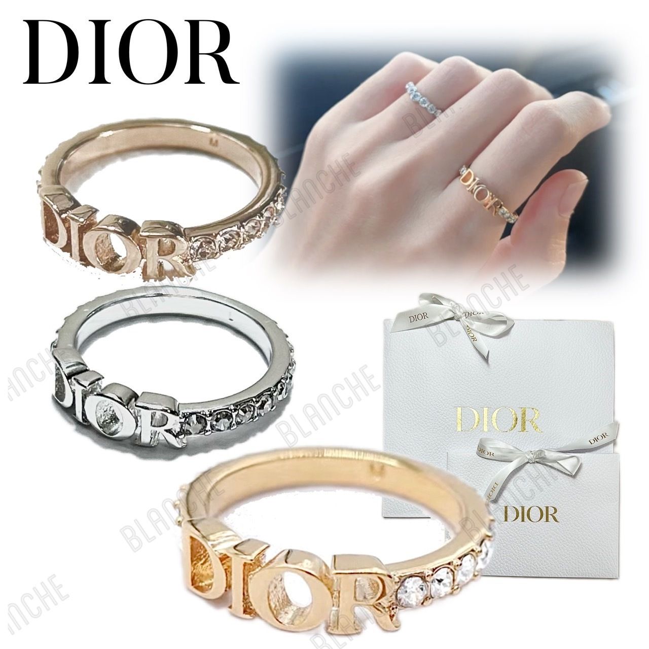 国内即発【DIOR】DIO(R)EVOLUTION リング メタル & クリスタル (Dior