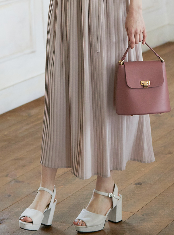 スエードチャンキーヒールサンダル[ci198] | レディースファッション