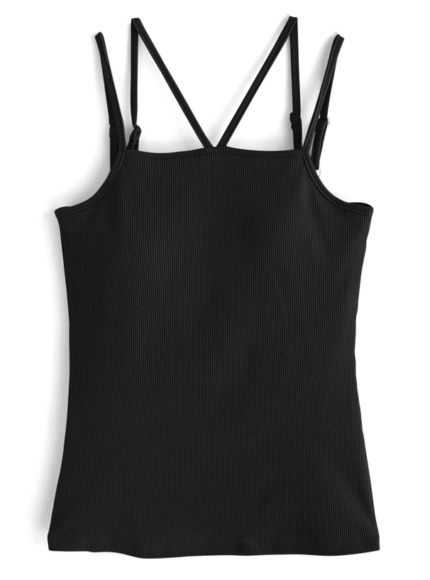 Katie♡ギンガムチェック クロップドキャミソール 黒 ブラック Katie