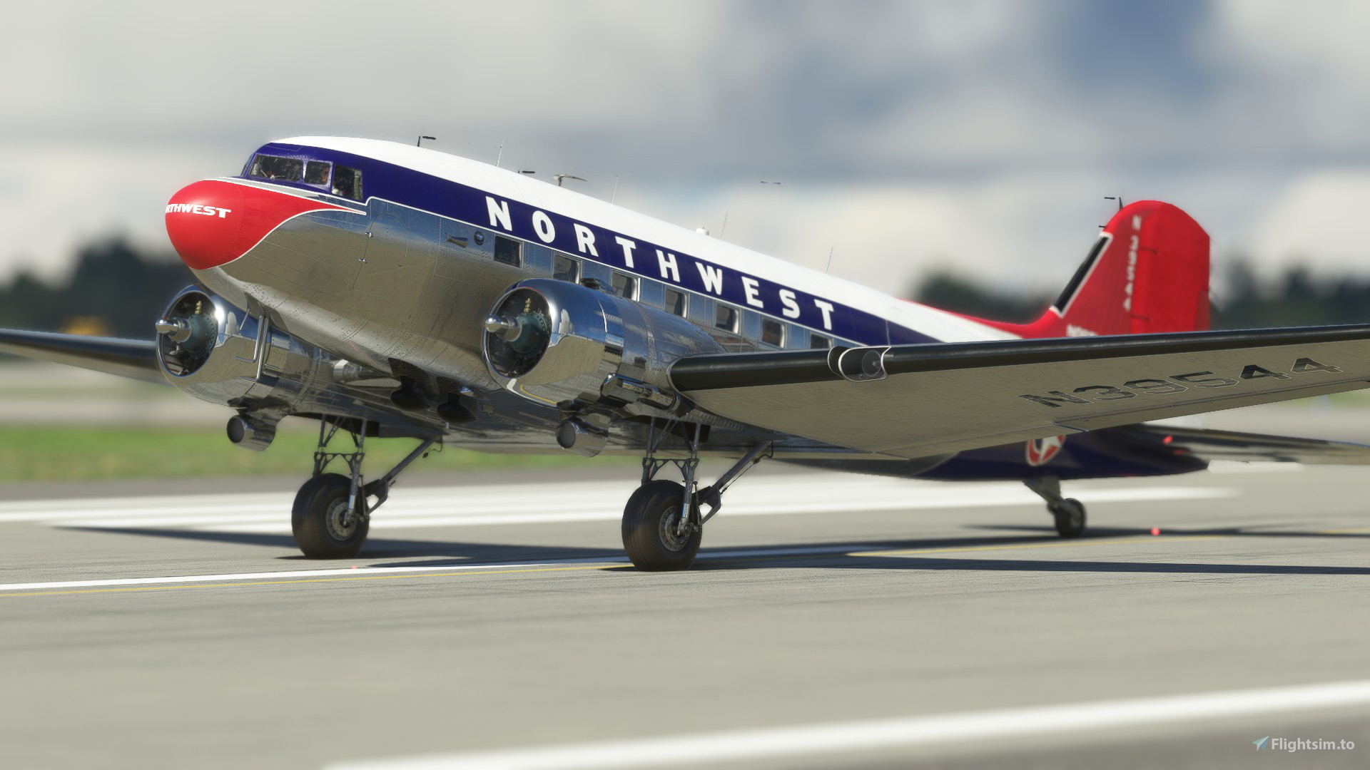 DC-3 Northwest Airlines 1952 N39544 for Microsoft Flight Simulator