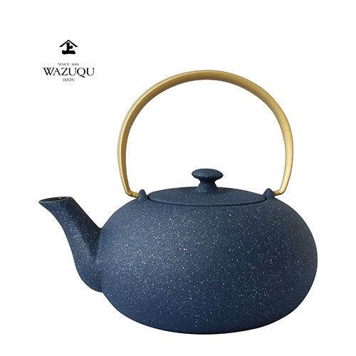 ワズク（WAZUQU） ふく 鉄急須 SS 80009 ミッドナイトブルー／金ツル