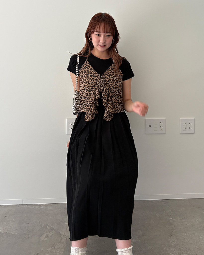 ヒョウ柄フリルキャミソール | ファッション通販サイト NUGU