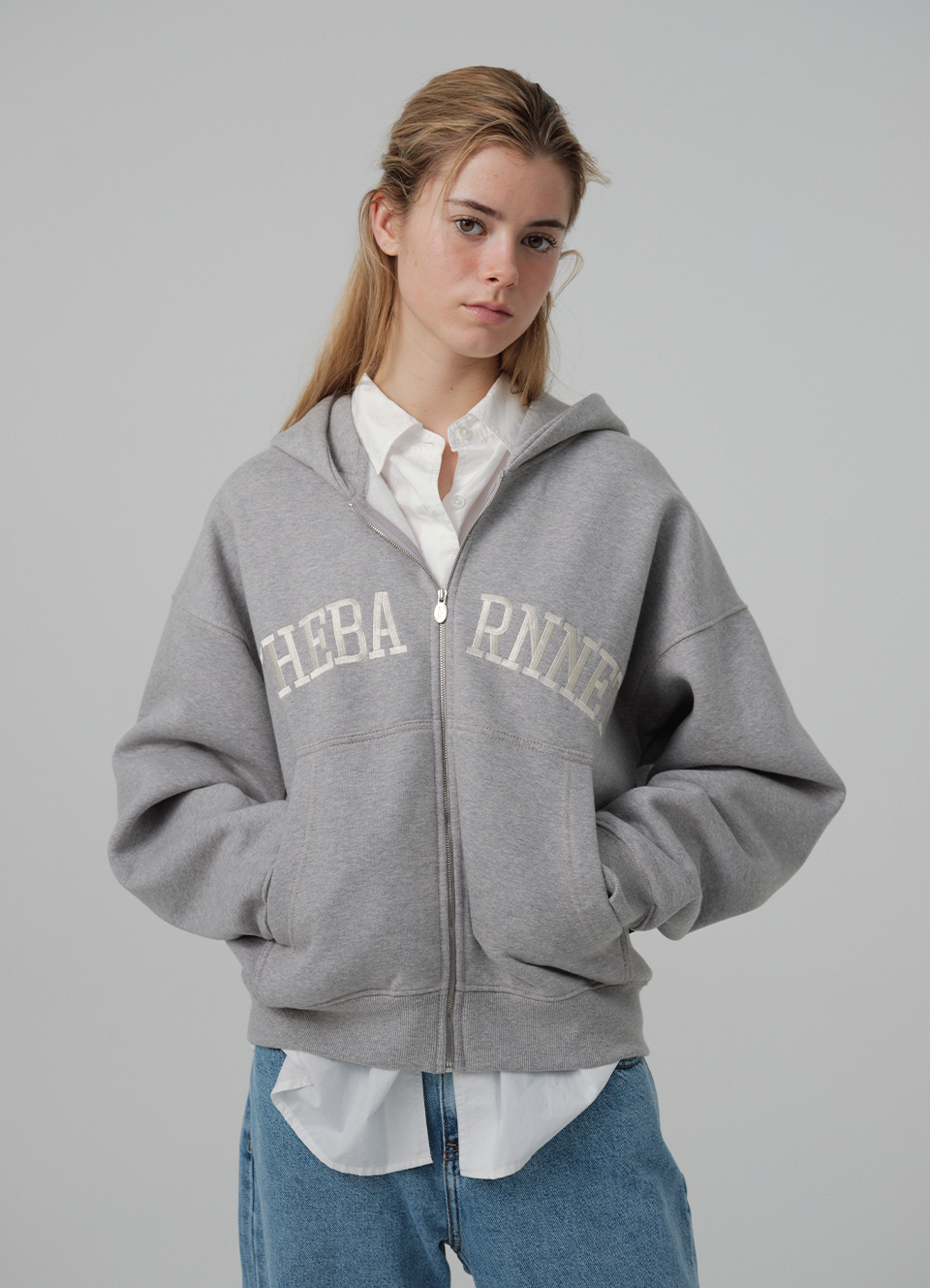 Warm Campie Sweat Zip-Up Hoodie_Grey | ファッション通販サイト NUGU