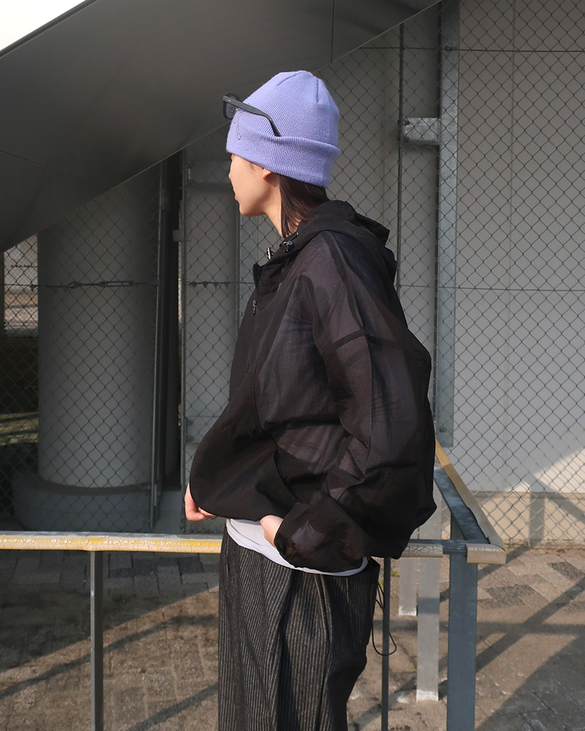 ユニセックス)メッシュフードウィンドブレーカージャケット