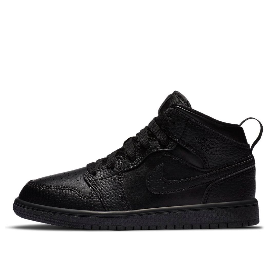 PS) Air Jordan 1 Mid 'Triple Black' 640734-091