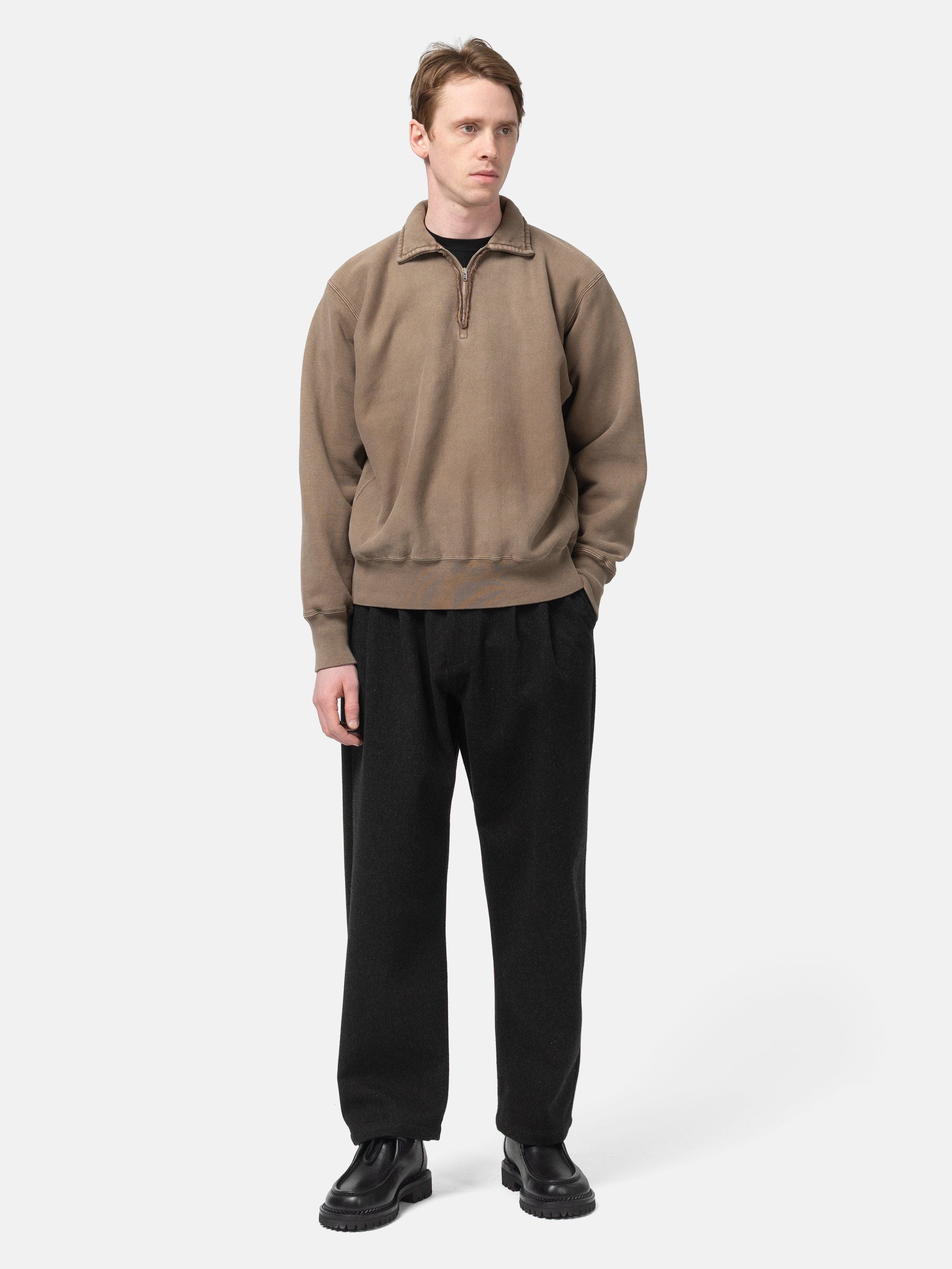 A.PRESSE Vintage Half Zip Sweatshirt Blue | HAVEN