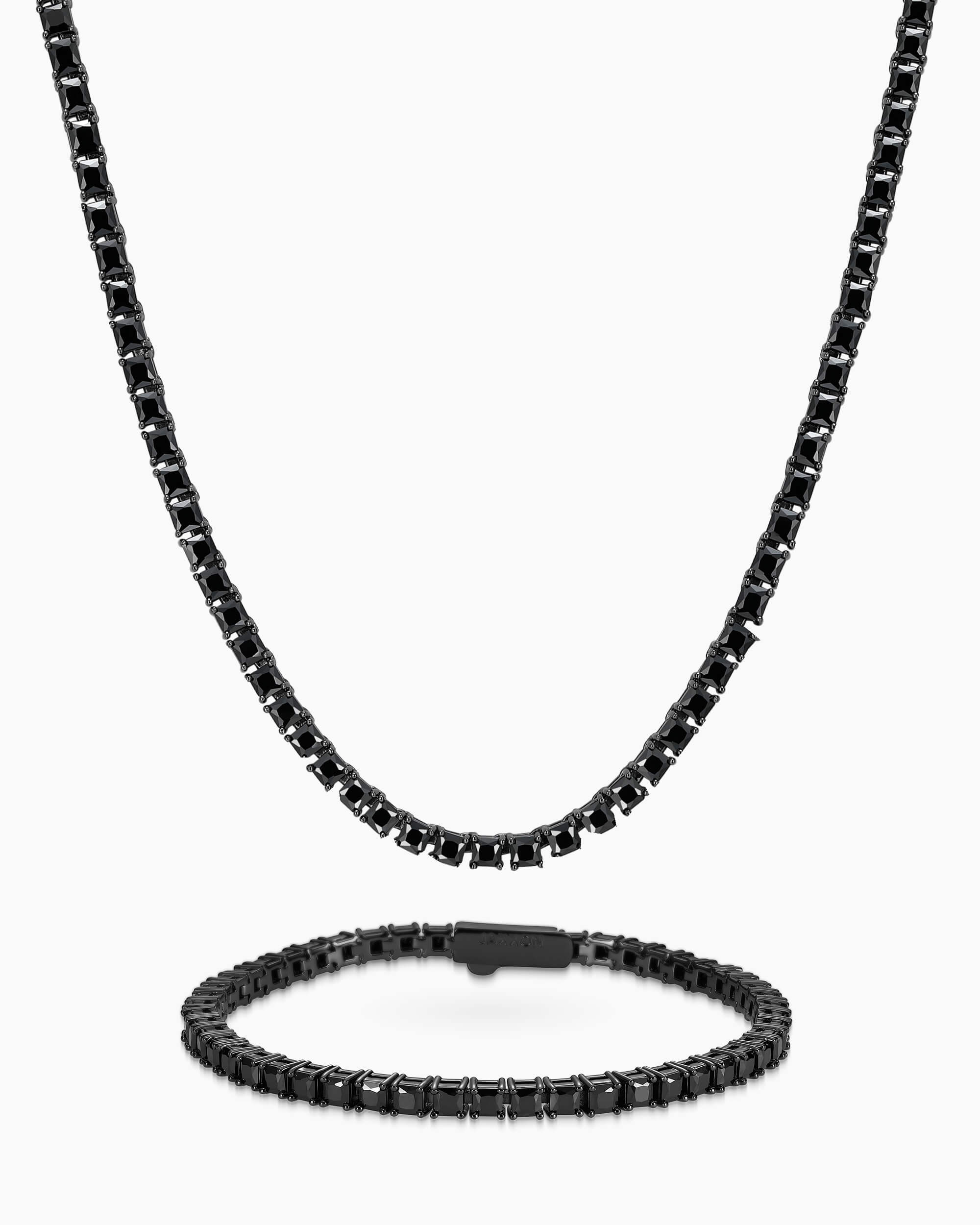 Tennis Chain Round Cut 4mm - Black - JAXXON