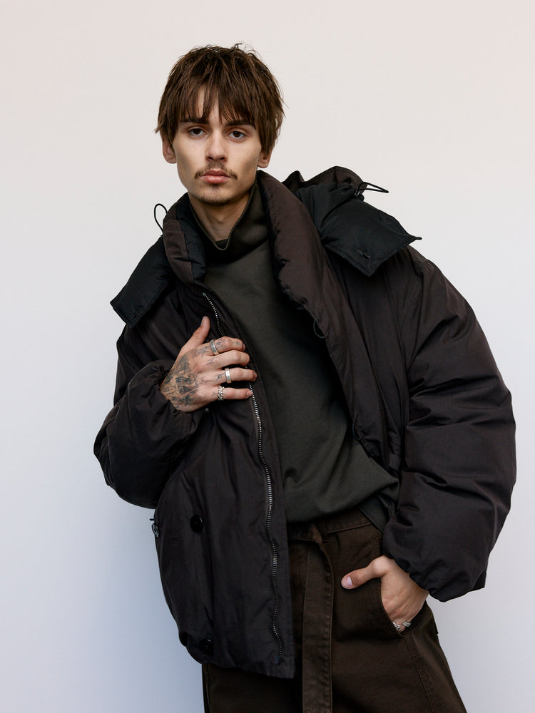 DPTO — Espresso Hooded Puffer Blouson