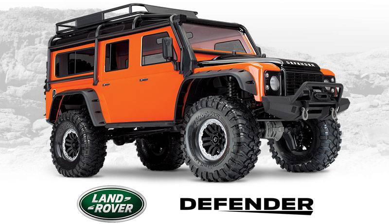tra82056-4 Orange trx4 Land Rover Defender - HobbyQuarters