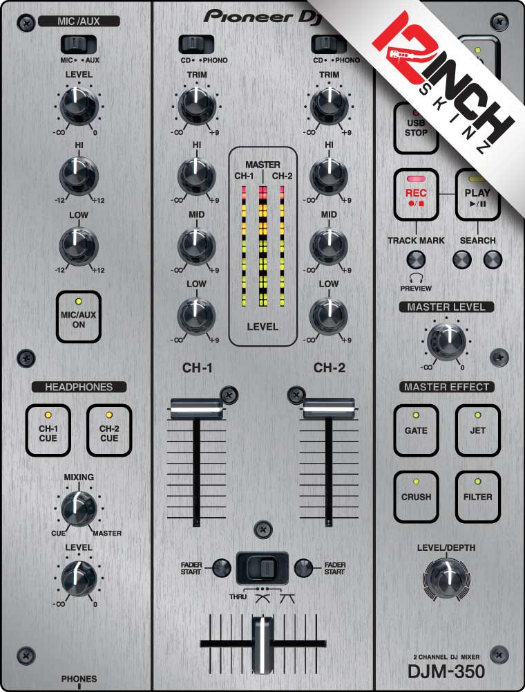 PIONEER DJM-350 Skinz - Metallics - 12inchSkinz