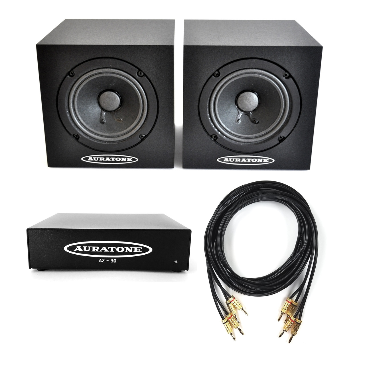 Auratone 5C Black Pair with A2-30 Amp Bundle | ZenPro Audio