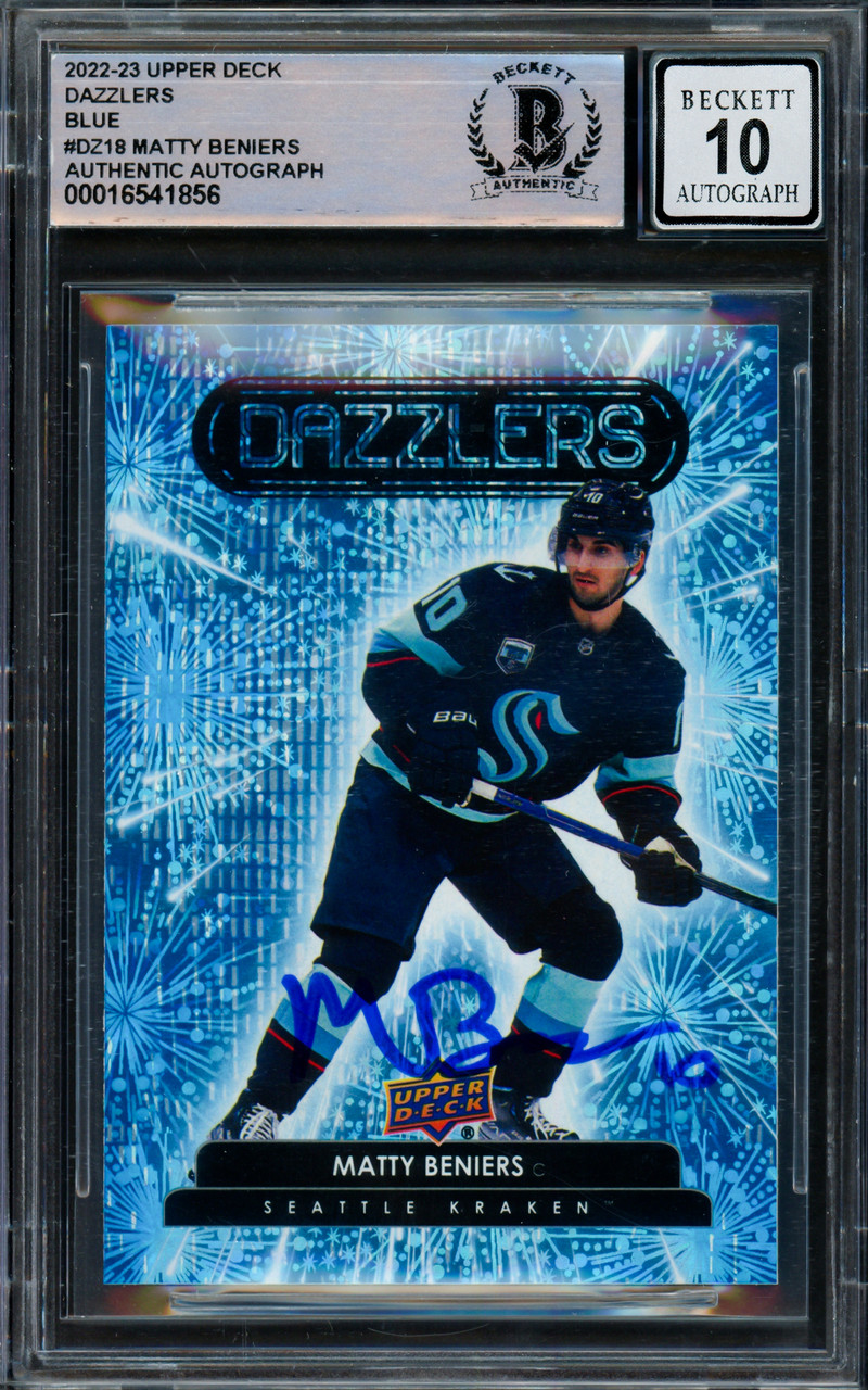 Matty Beniers Autographed 2022-23 Upper Deck Dazzlers Blue Rookie