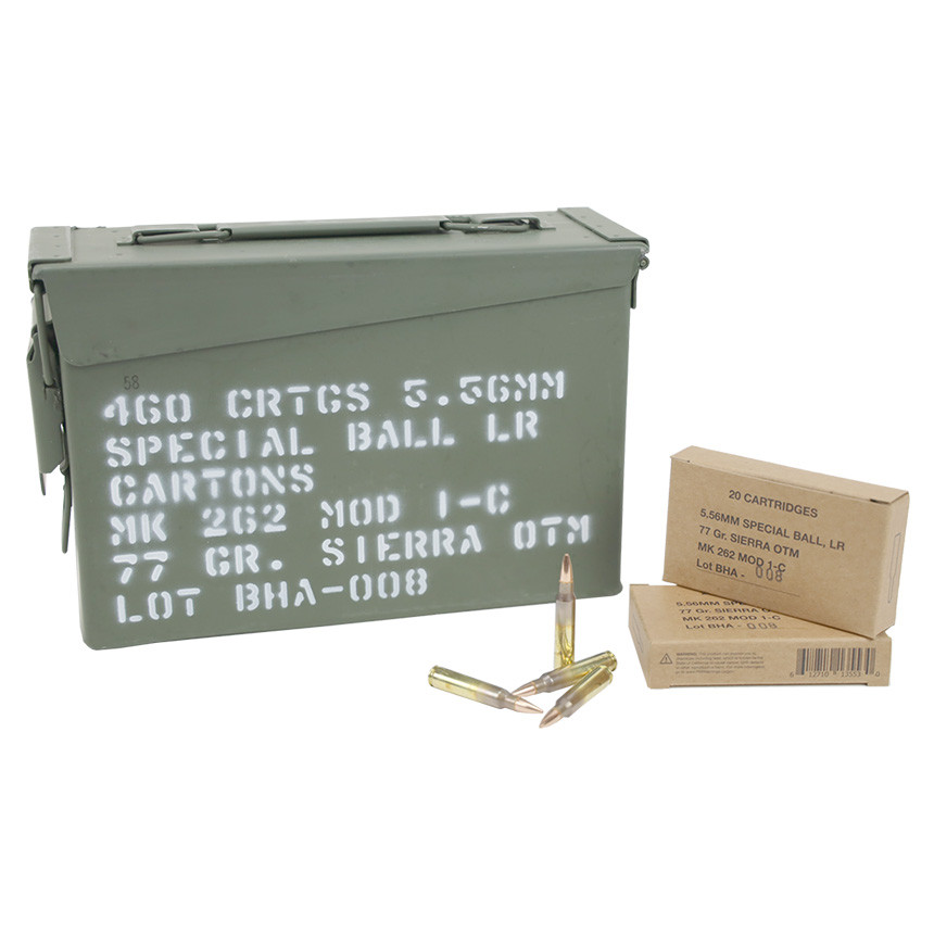 Black Hills MK262 MOD 1-C 5.56 77 Gr MK Ammunition 460 CT