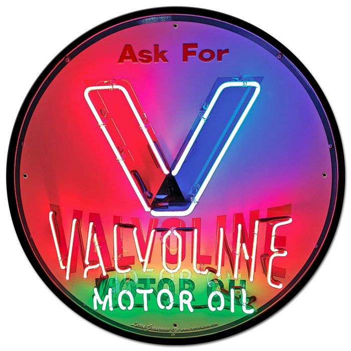 1950's Valvoline Neon Style Metal Sign 28 x 28 Inches