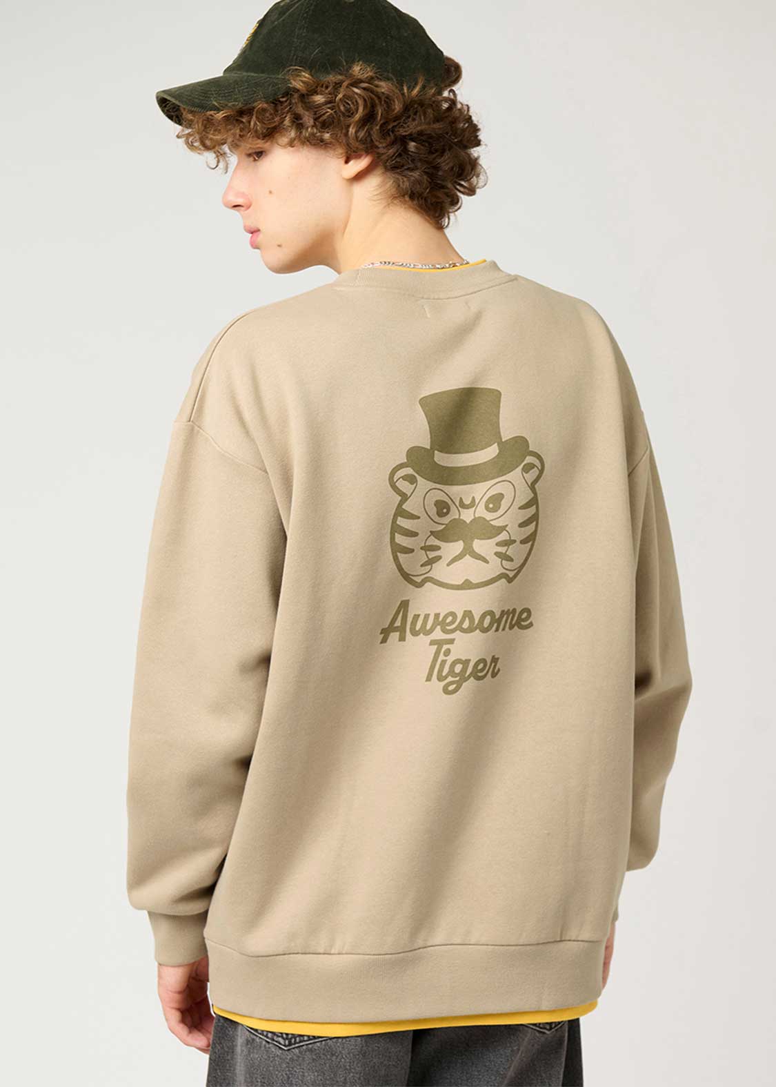 オーサムタイガー ジェントルマン｜裏起毛レイヤードビッグスウェット