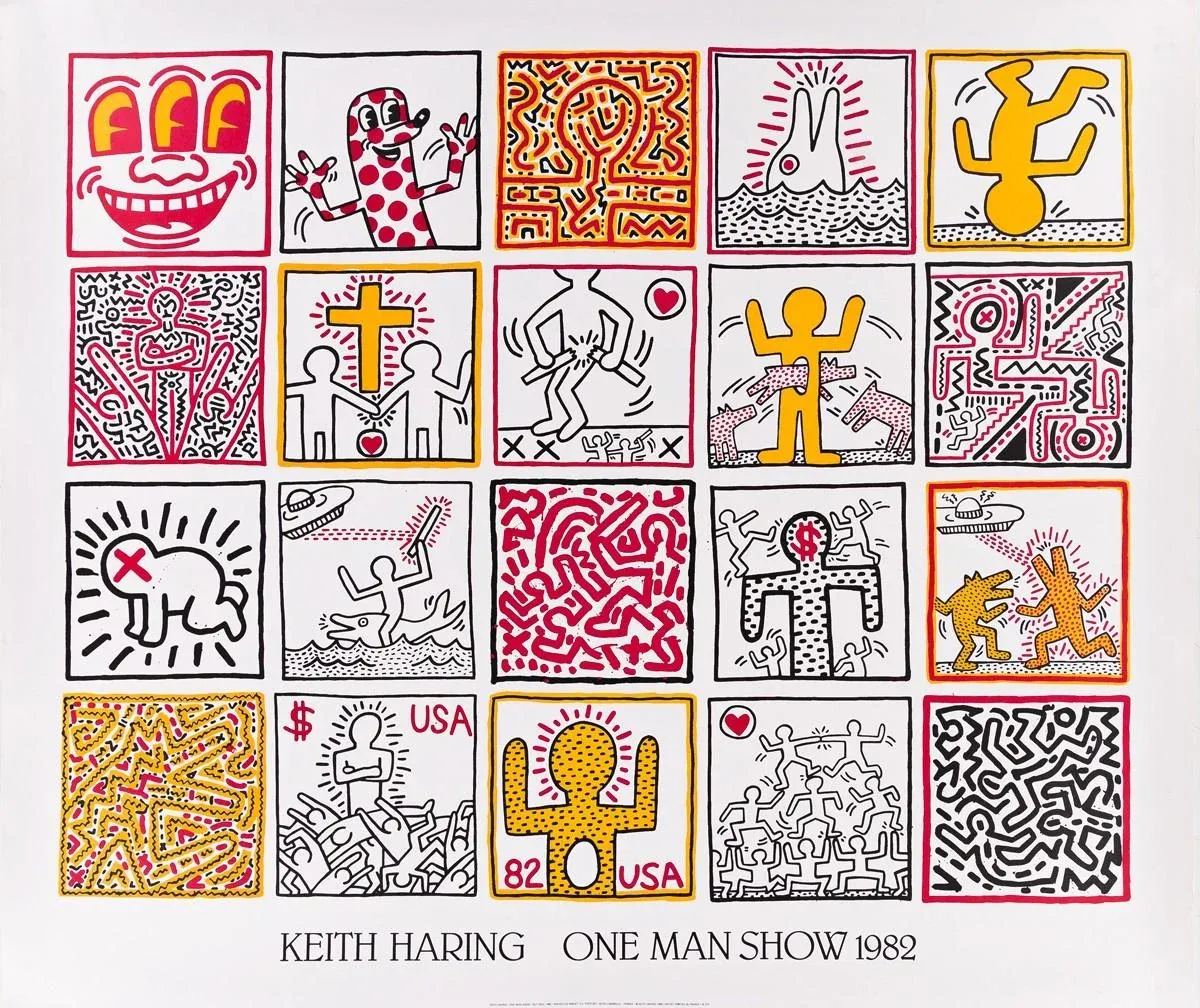 Keith Haring 'One Man Show' Original Exhibition Poster | Chairish