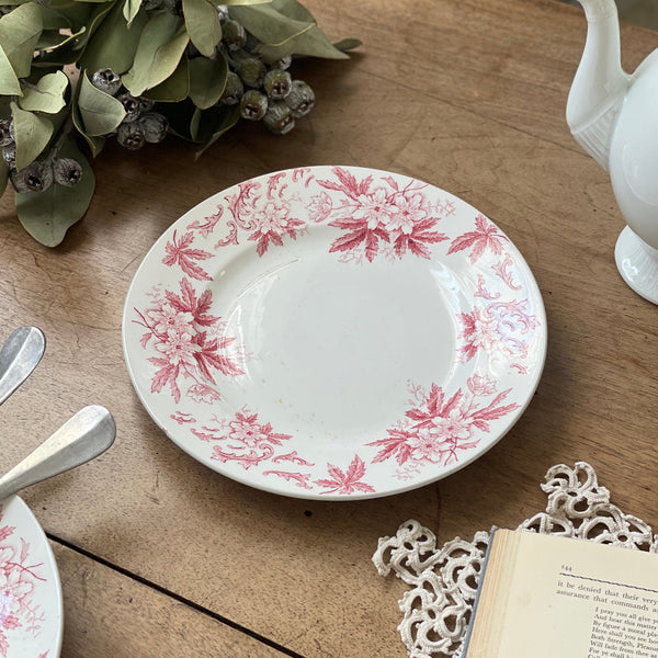 フランスアンティーク Gien ジアン Anemones アネモネ 2枚セット