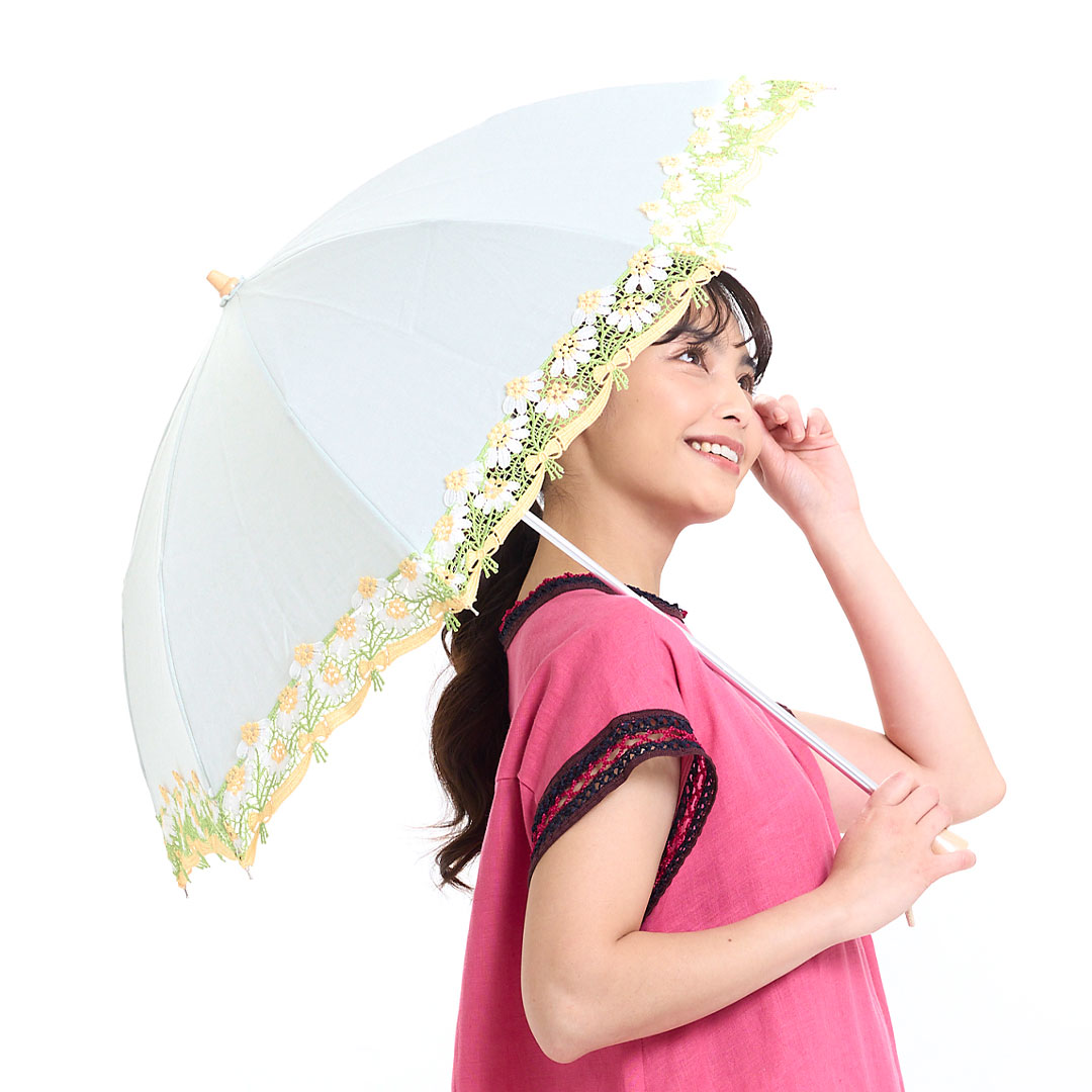 折日傘/カモミール（グリーン） | 横浜元町 近沢レース店