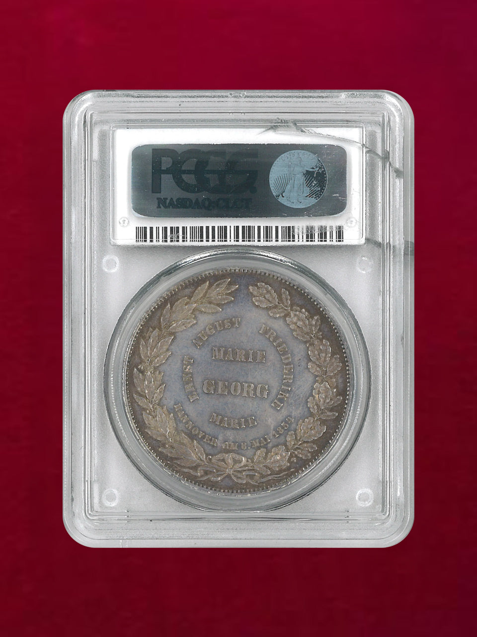 ドイツ・ハノーファー】2ターラー 銀貨 Hannover 1854B PCGS AU58［B