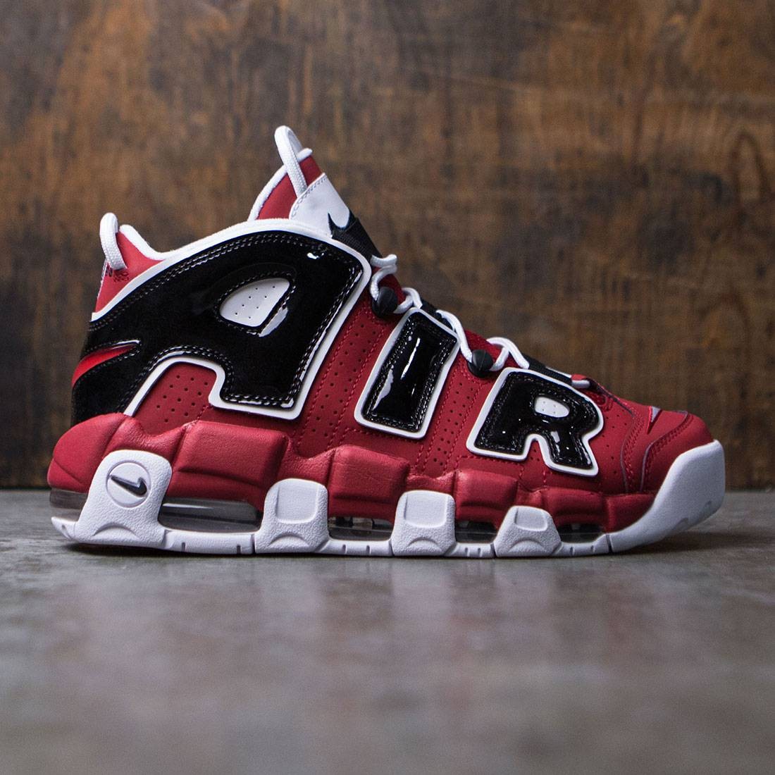 nike men air more uptempo '96 varsity red white black